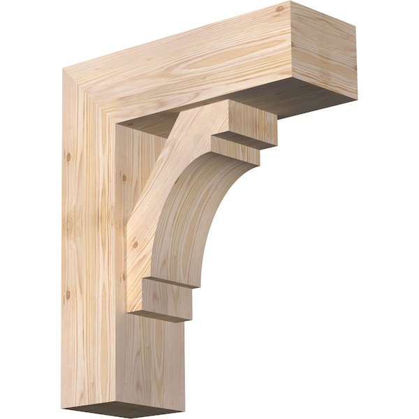 Ekena Millwork Merced Block Smooth Bracket w/ Offset Brace, Douglas Fir, 7 1/2"W x 22"D x 26"H BKT0806X22X26MRC05SDF - main